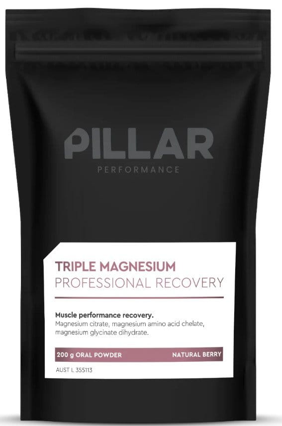 Vitamiinit ja kivennäisaineet Pillar Performance Triple Magnesium Professional Recovery Powder Berry (200g) POUCH